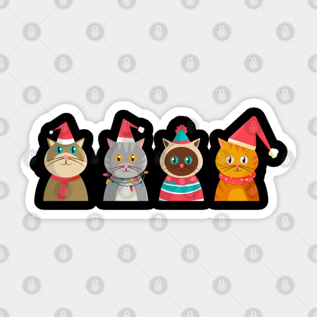 Christmas cats Sticker by madeinchorley